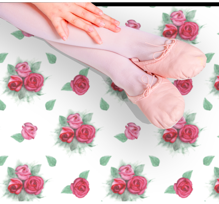 set of roses floral vinyl rug - TenStickers