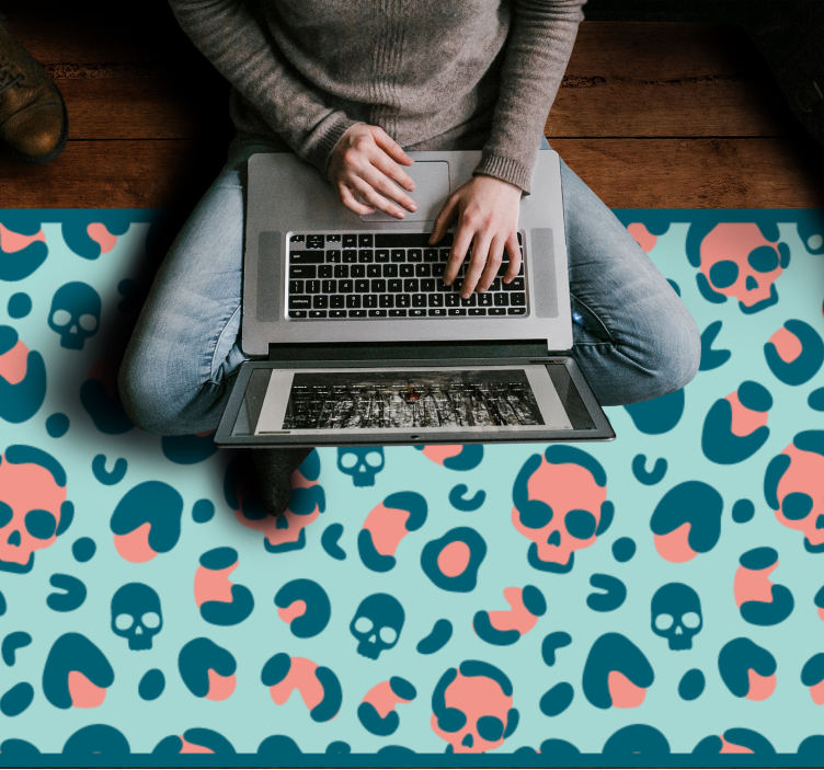 Skull Pattern Play animal print vinyl rug - TenStickers