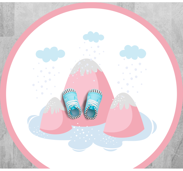 Snowy Mountain Scene kids vinyl rug - TenStickers