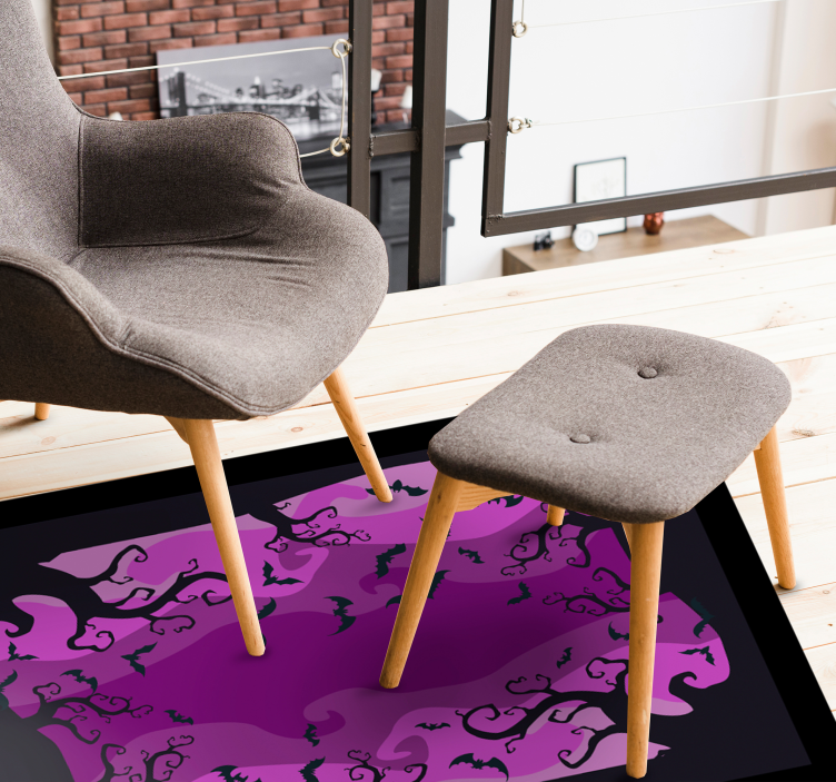 Spooky Cat Silhouettes halloween vinyl rug - TenStickers