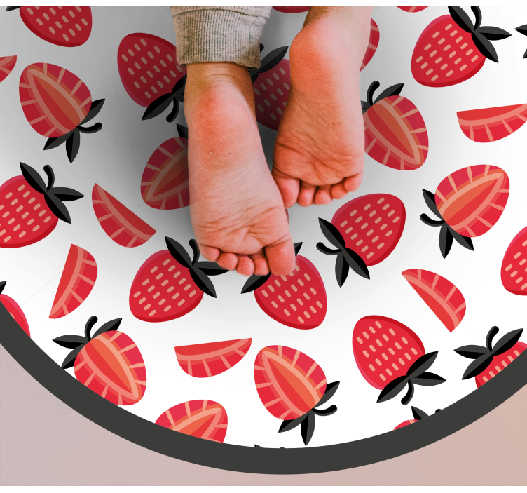 Strawberry Illustration kitchen vinyl rug - TenStickers