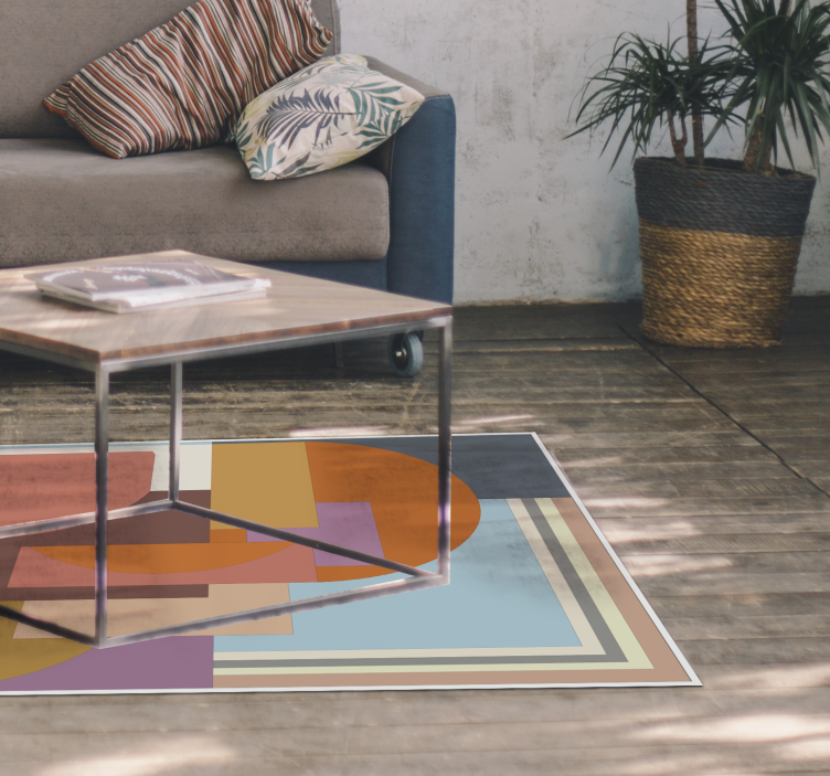 Striking Forms geometric vinyl rug - TenStickers
