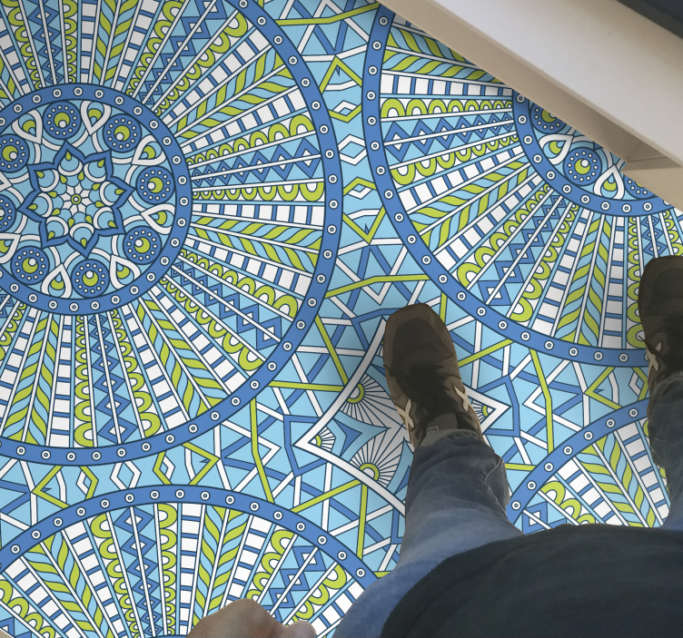 Stylish Geometric Patterns mandala vinyl rug - TenStickers