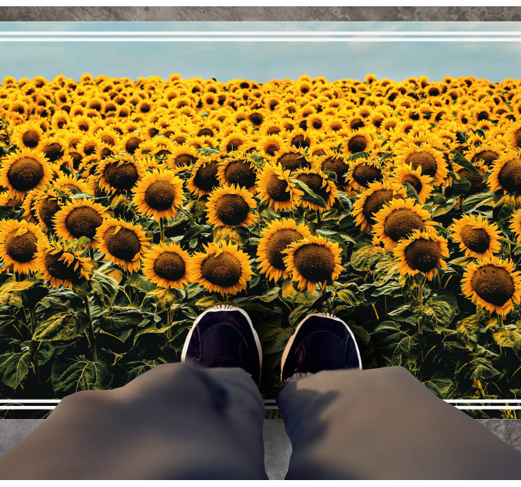 Sunflower Meadow floral vinyl rug - TenStickers