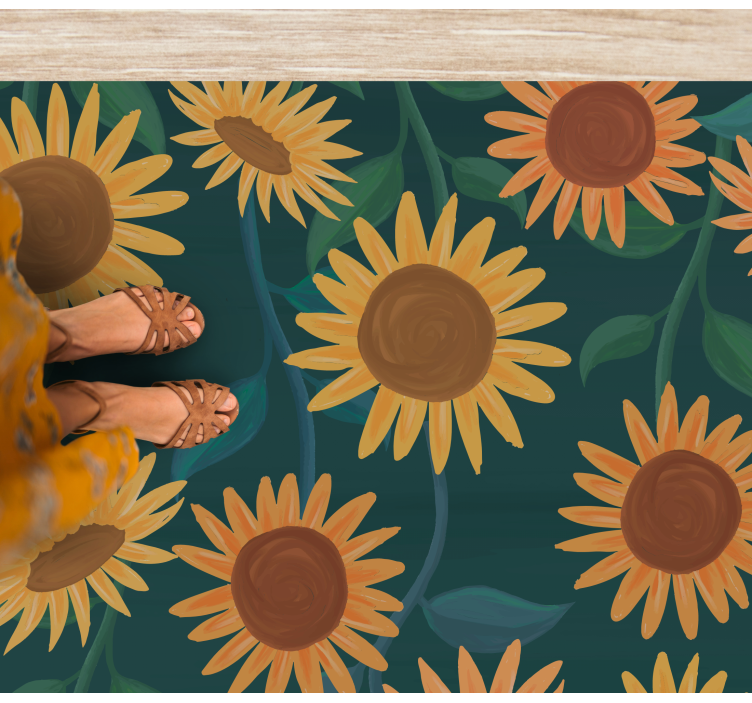 Sunflowers plant floral vinyl rug - TenStickers