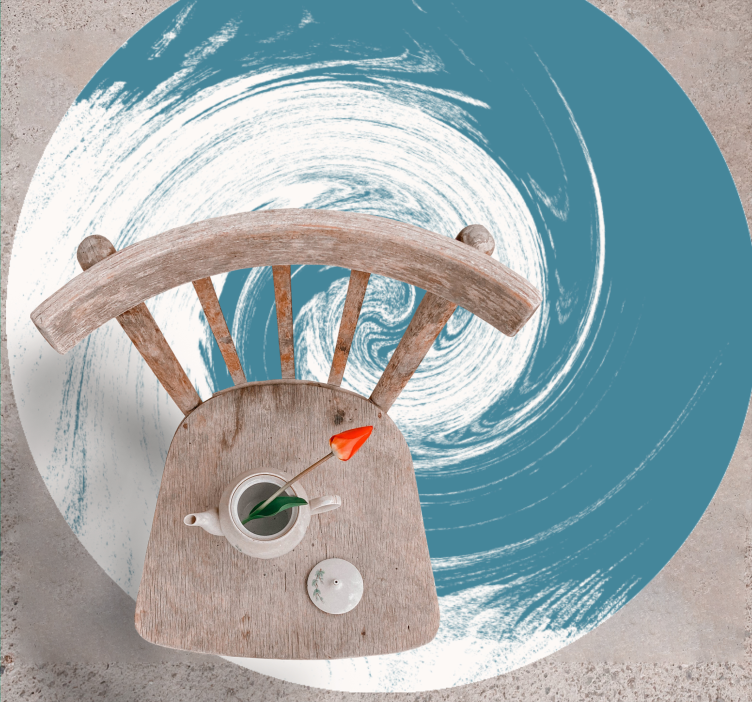 Swirling Blue Abstract circular rug - TenStickers