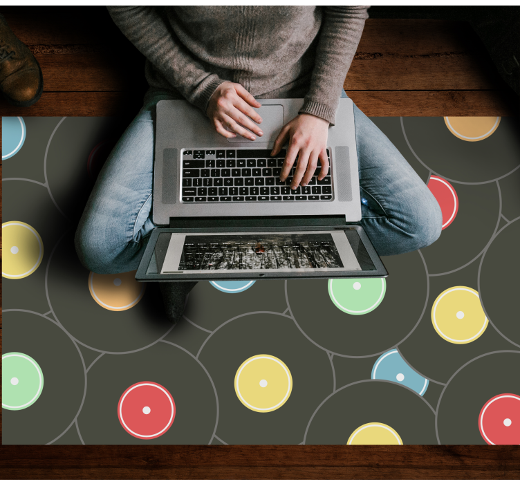 Teen vinyl rug in colorful vinyl circles - TenStickers