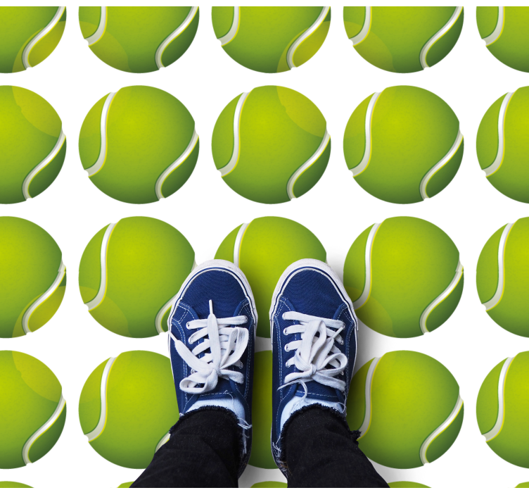 Tennis Ball Motif game vinyl rug - TenStickers