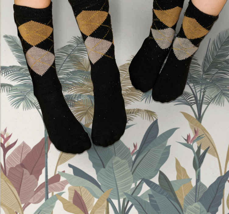 Terracotta tropical plants nature vinyl rug - TenStickers