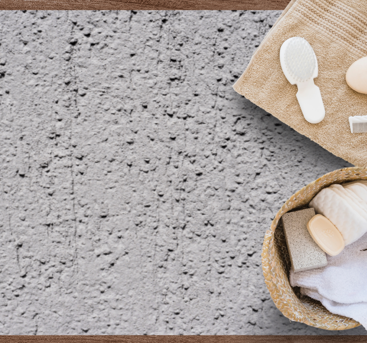 Textured grey concrete stone effect vinyl rug - TenStickers