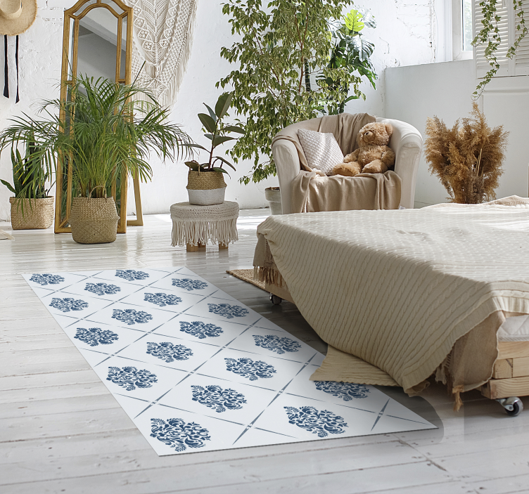 Traditional Tile Pattern tile vinyl rug - TenStickers