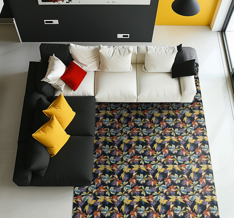 Tropical Botanical floral vinyl rug - TenStickers