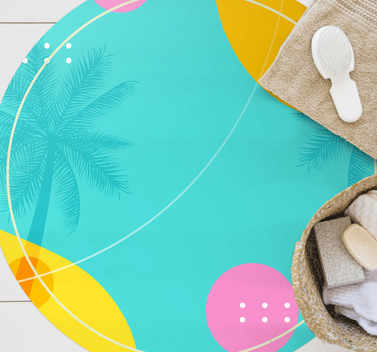 Tropical Palm Decor floral vinyl rug - TenStickers