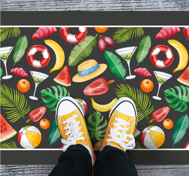 Tropical Summer Vibes event vinyl rug - TenStickers