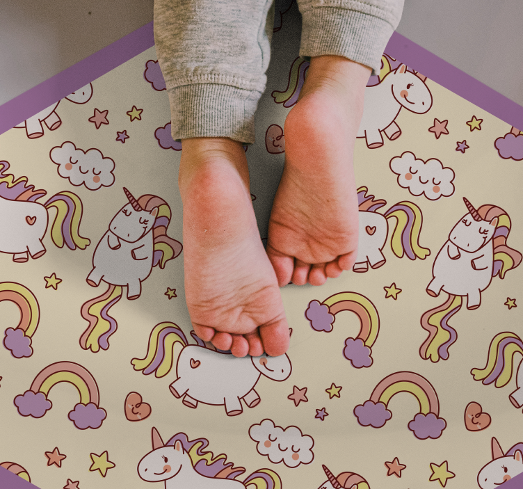 Unicorn Fantasy Playground kids vinyl rug - TenStickers