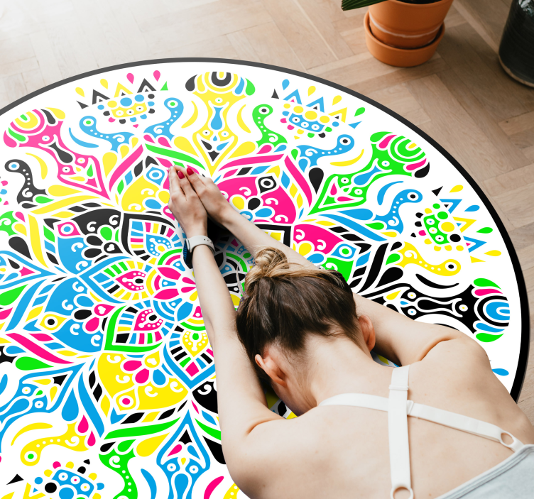 Vibrant Mandala mandala vinyl rug - TenStickers