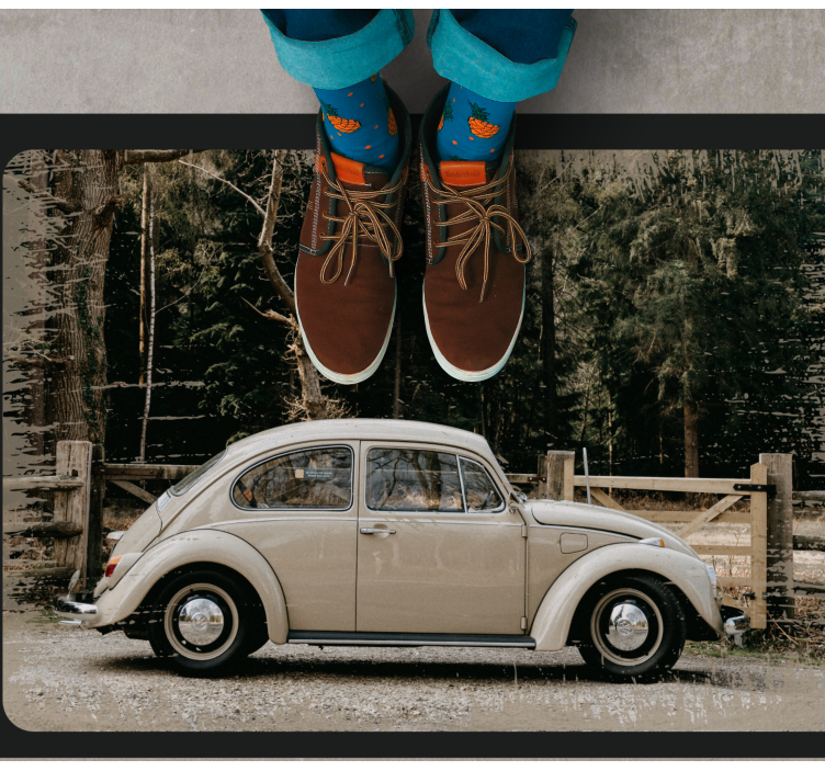 VW Beetle vintage vinyl rug - TenStickers