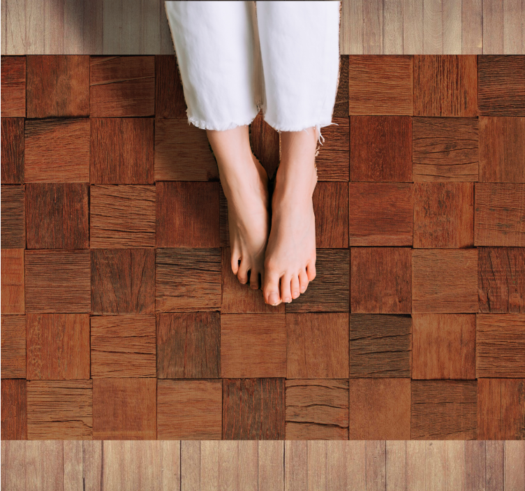 Warm Brown Texture wood effect vinyl rug - TenStickers