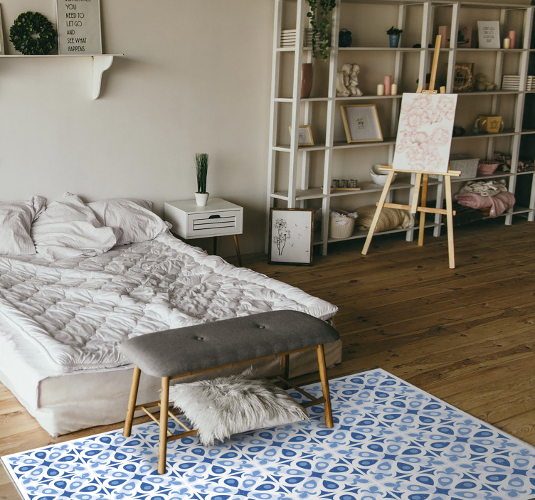 Waterhouse blue vinyl rug - TenStickers