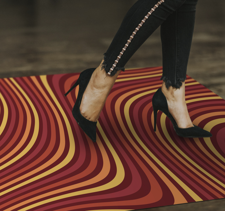 Wavy retro colorflow vintage vinyl rug - TenStickers