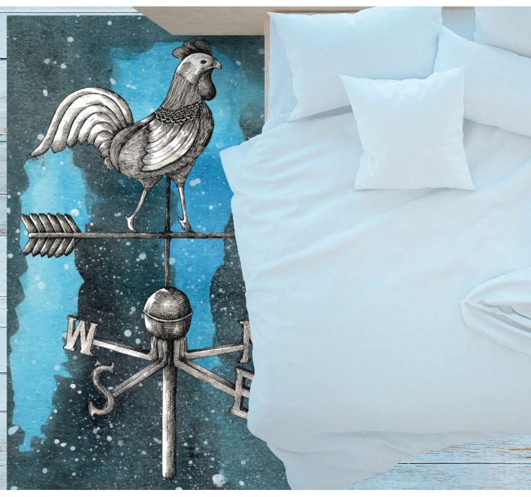 Weather Vane Rooster teen vinyl rug - TenStickers