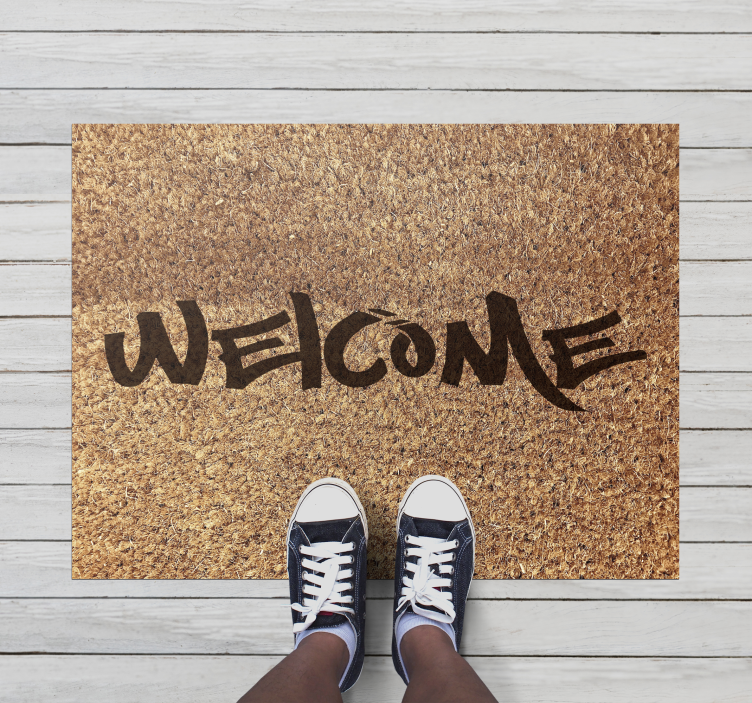 Welcome coir young style custom rug - TenStickers