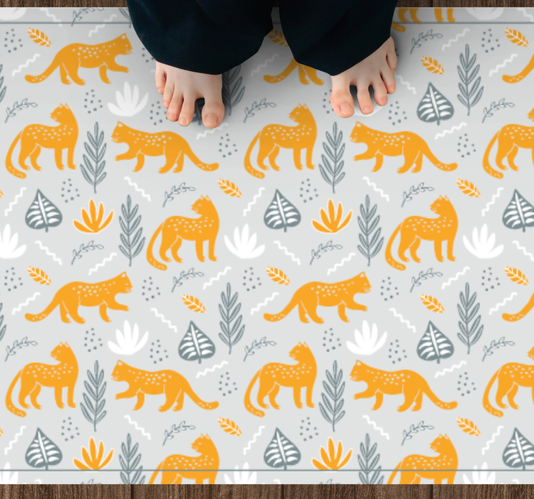 Wildlife cats pattern animal vinyl rug - TenStickers