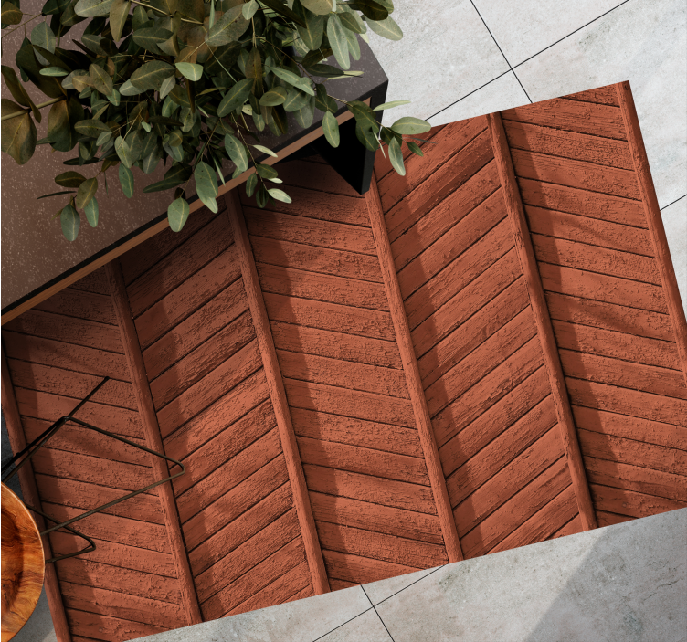 Wooden Planks Detail wood effect vinyl rug - TenStickers