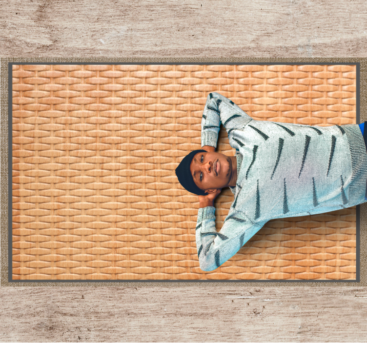 Woven Basket Weave hall vinyl rug - TenStickers