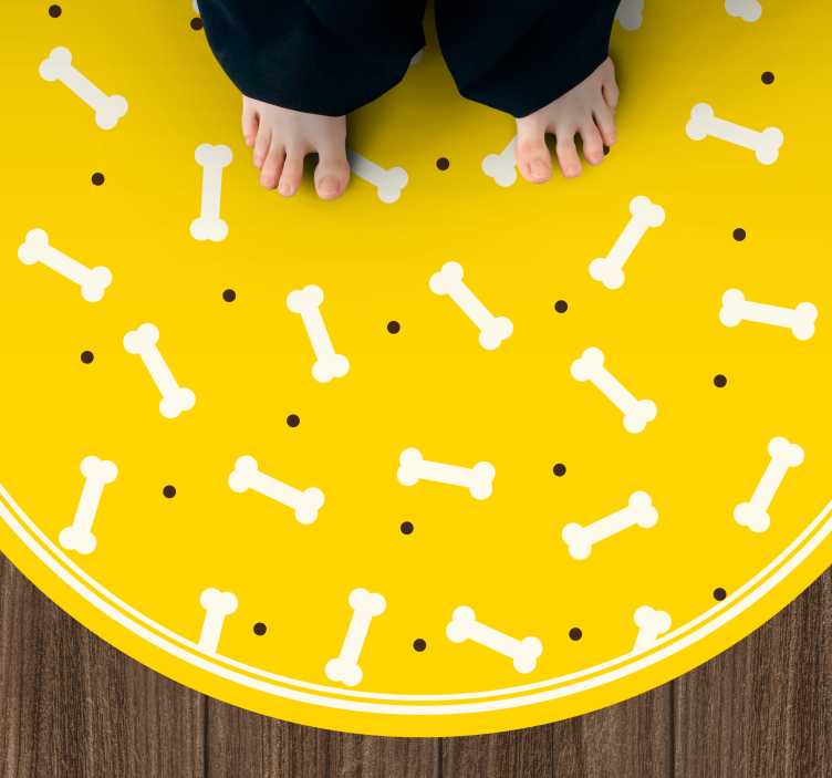 Yellow Bone Pattern animal vinyl rug - TenStickers