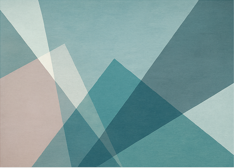 Geometric abstract design blue vinyl rug - TenStickers