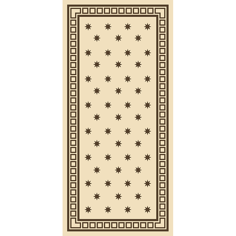 Vintage beige motif kitchen vinyl rug - TenStickers
