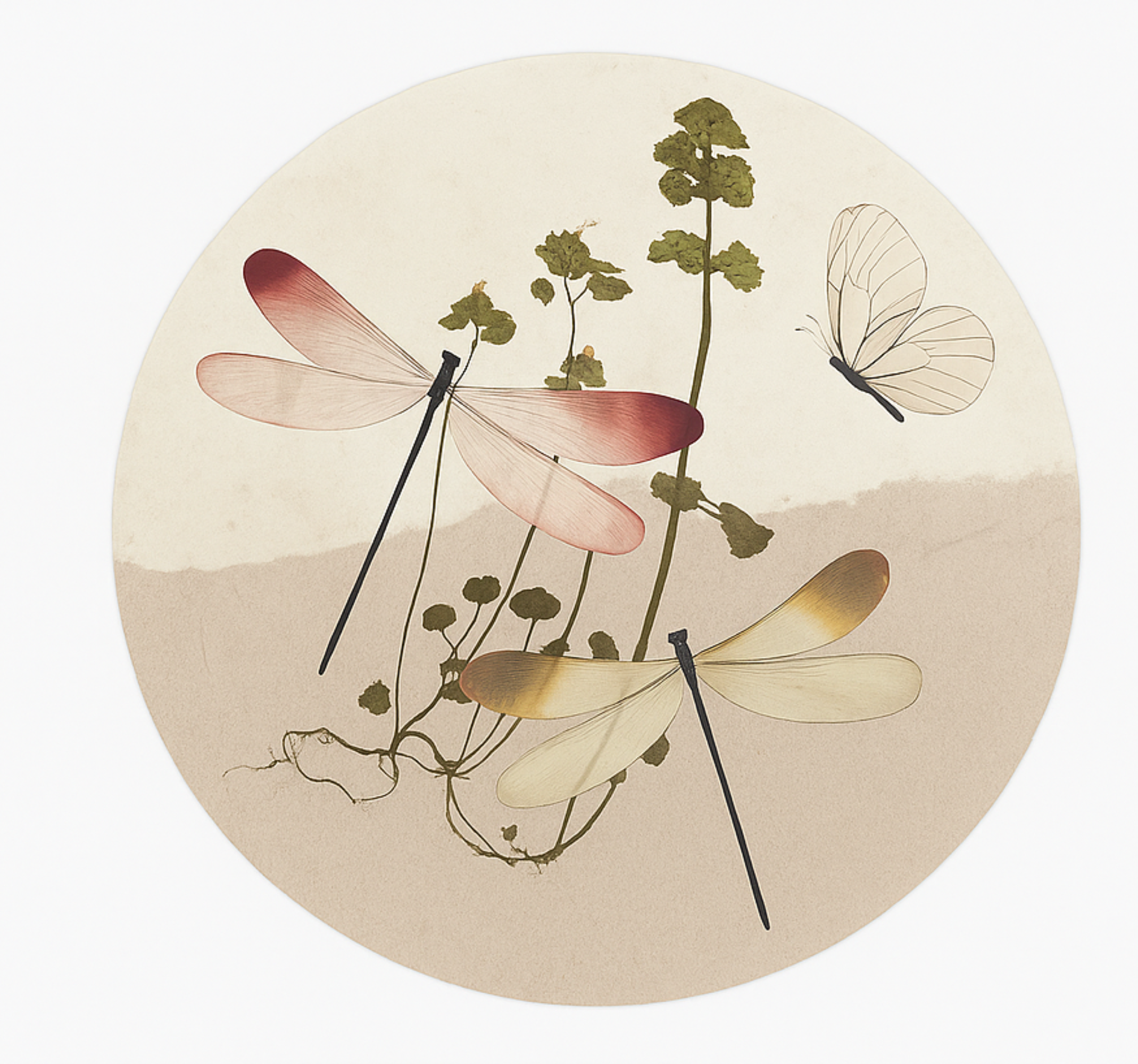 Pressed Nature Collage dining room vinyl rug - TenStickers