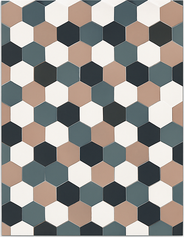 Kitchen vinyl rug in modern hexagonal tiles - TenStickers