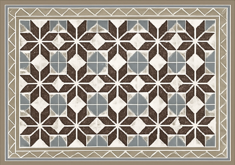 Living room vinyl rug with rustic starburst design - TenStickers
