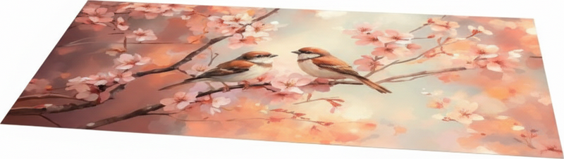 Living room vinyl rug two birds on a branch - TenStickers