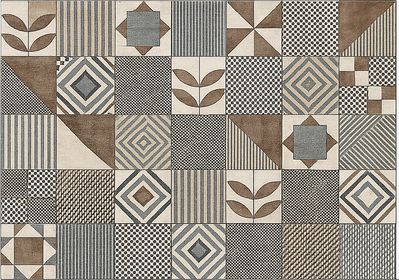 Abstract geometric nature kitchen vinyl rug - TenStickers