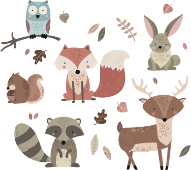 Animal vinyl rug autumn animal stickers - TenStickers