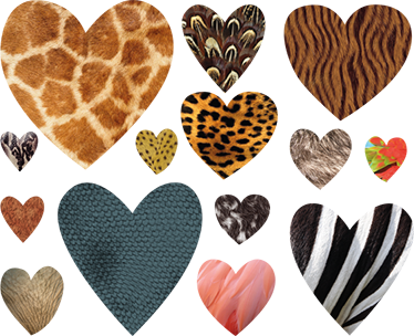 Animal vinyl rug with animal print hearts - TenStickers