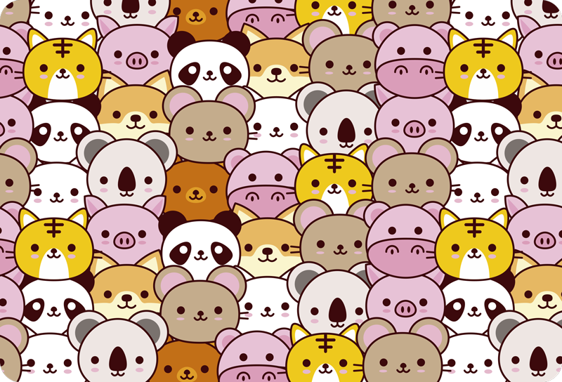 Animal vinyl rug baby animals - TenStickers