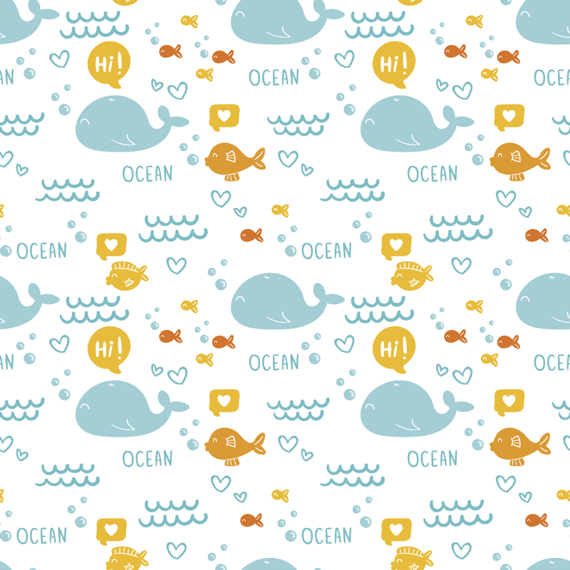 Animal vinyl rug in vibrant and joyful ocean style - TenStickers