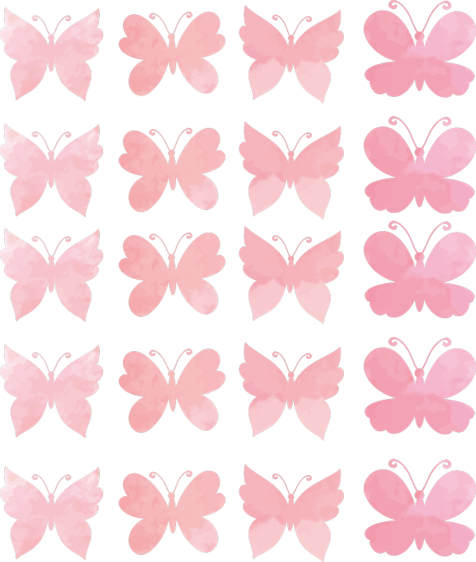 Animal vinyl rug with pink butterfly design - TenStickers