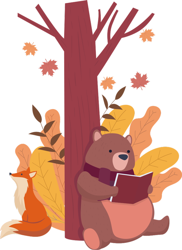 Animal vinyl rug with tree and animals design - TenStickers