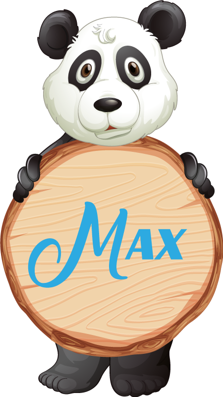 Panda name animal vinyl rug - TenStickers