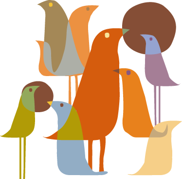 Animal vinyl rug birds minimalist style - TenStickers