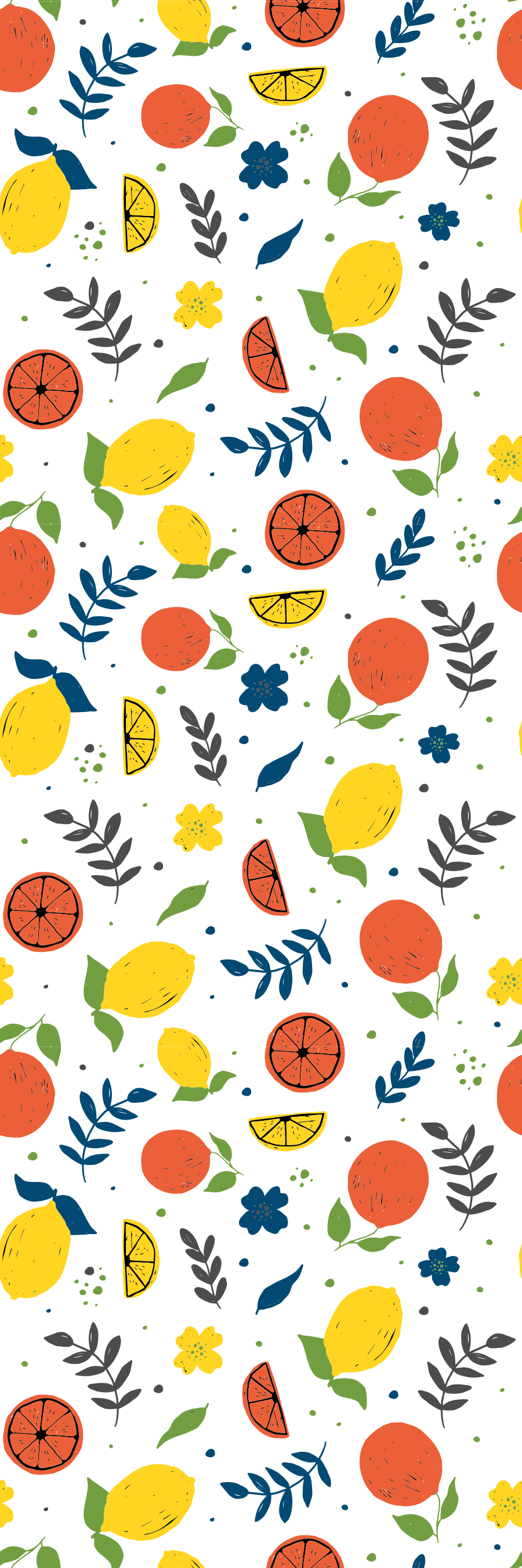 Citrus fruits with leaves animal vinyl rug - TenStickers