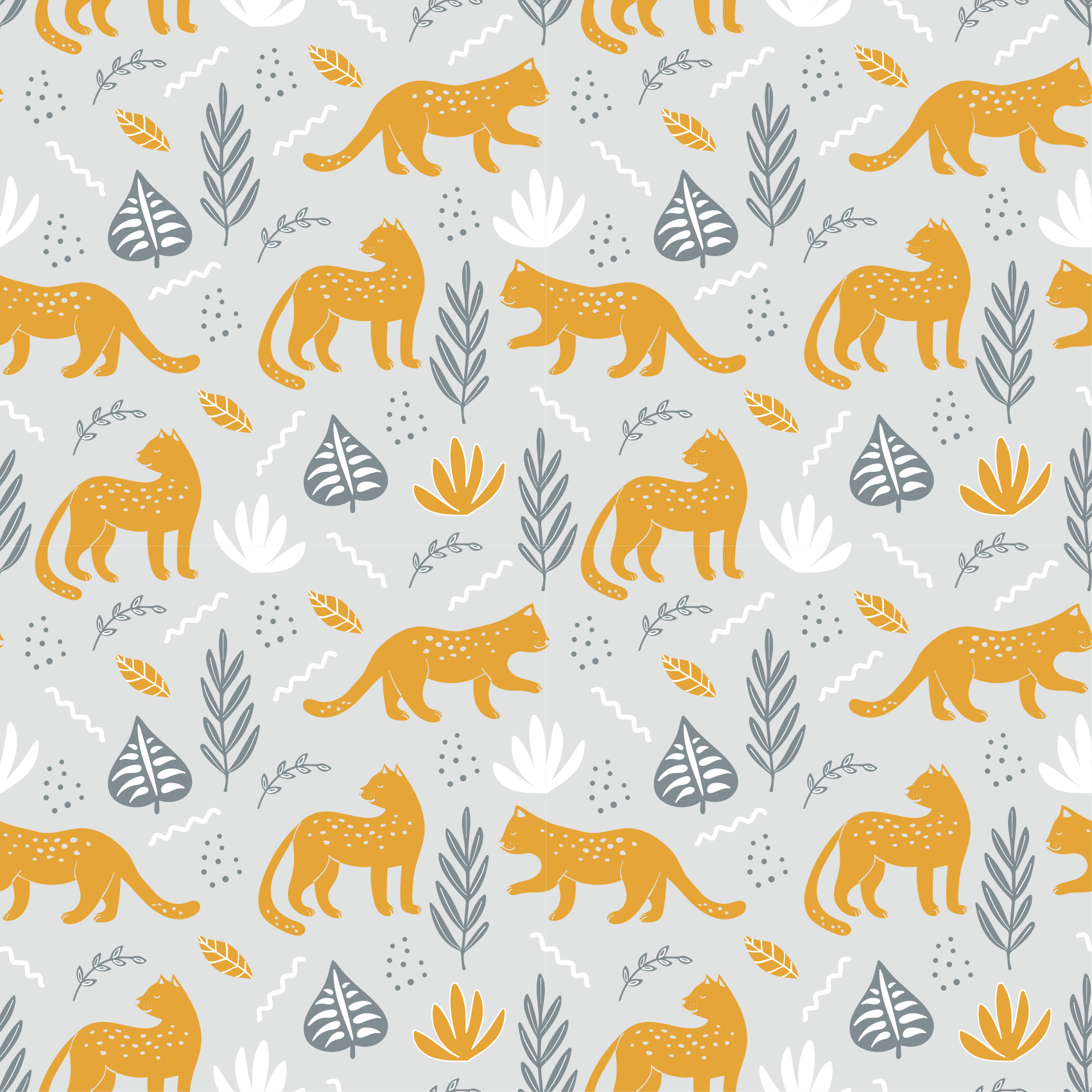 Animal vinyl rug leopard walk light background pattern - TenStickers