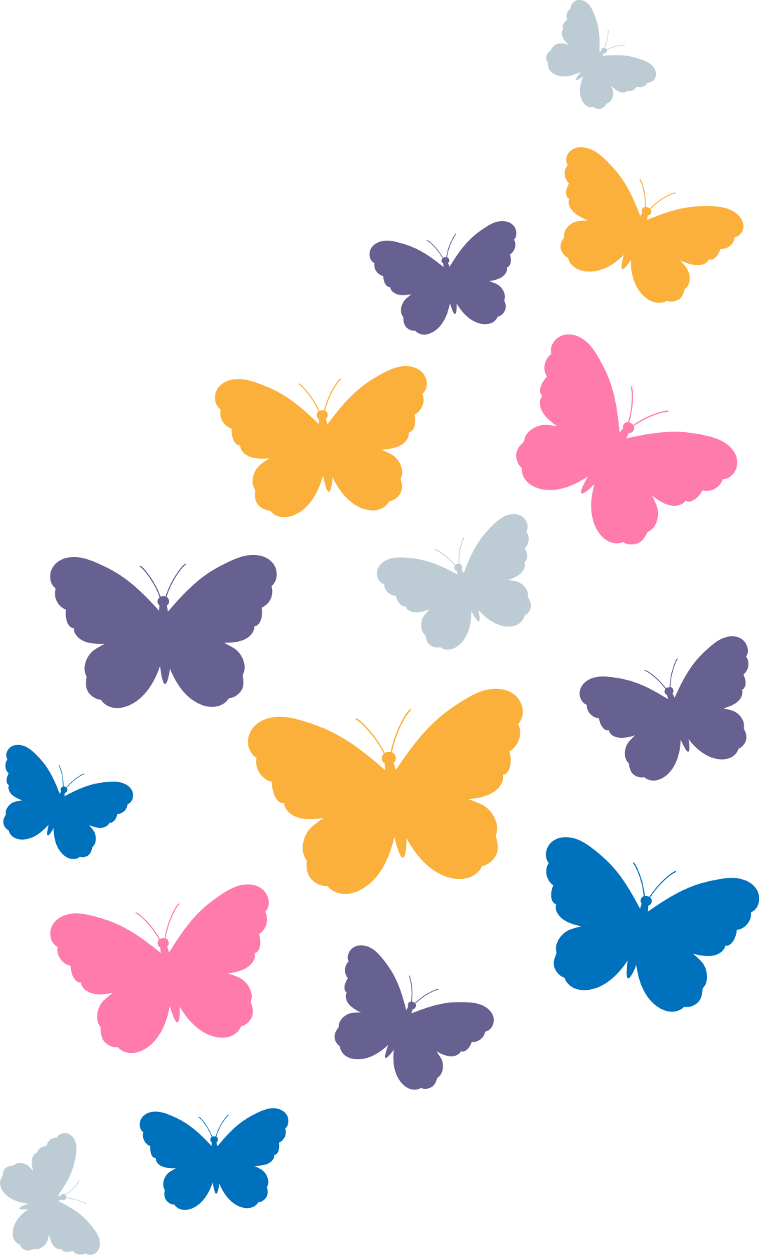 Animal vinyl rug with multicolored butterflies - TenStickers