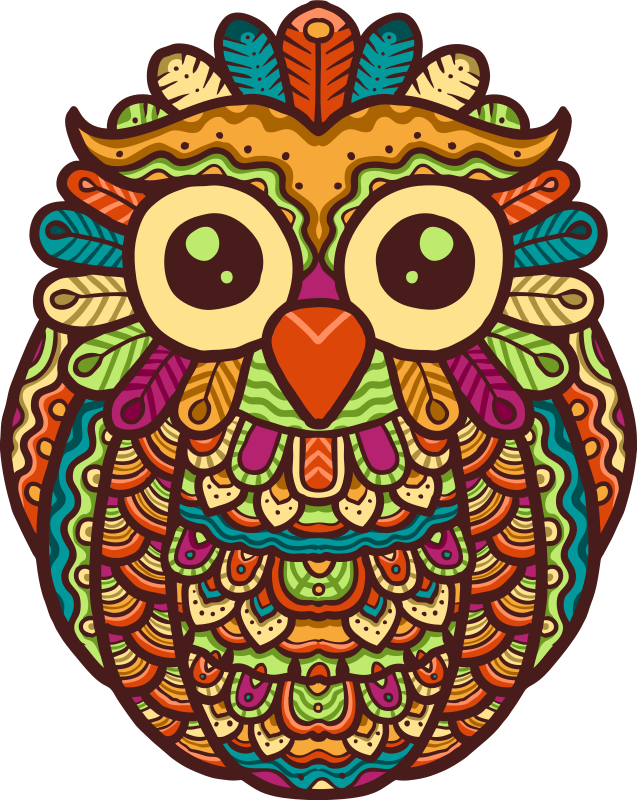 Vibrant owl artwork animal vinyl rug - TenStickers