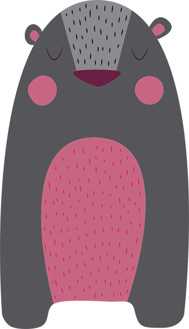 Animal vinyl rug gray bear kids' vinyl rug - TenStickers